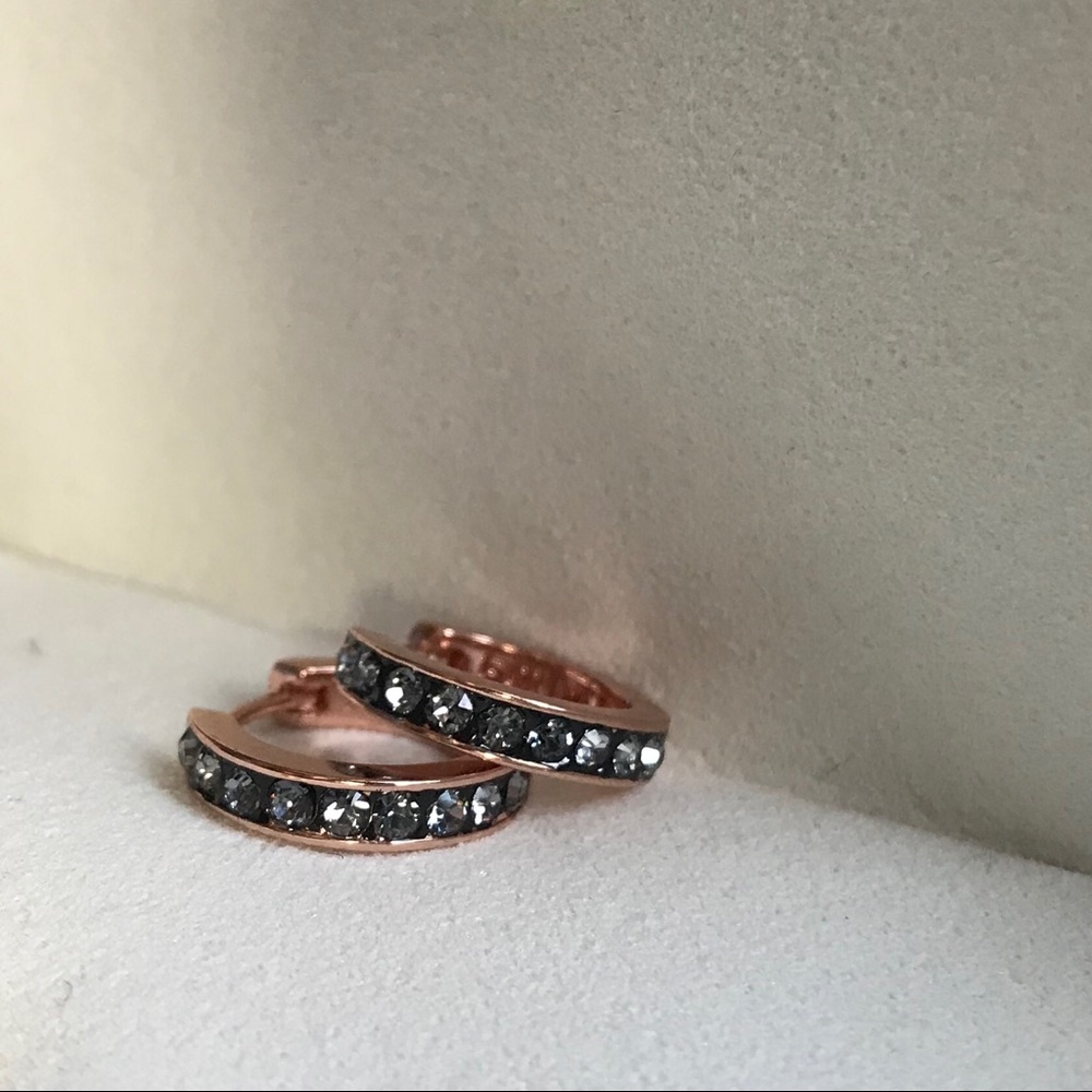 RARE Furla x Swarovski rose gold crystal earrings